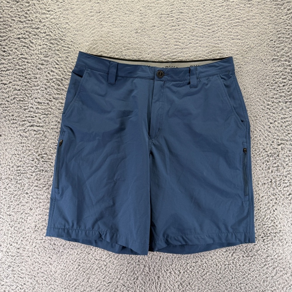 Orvis Shorts Men 36 Blue Polyester Golf Performance Tech Hiking Fishing Stretch